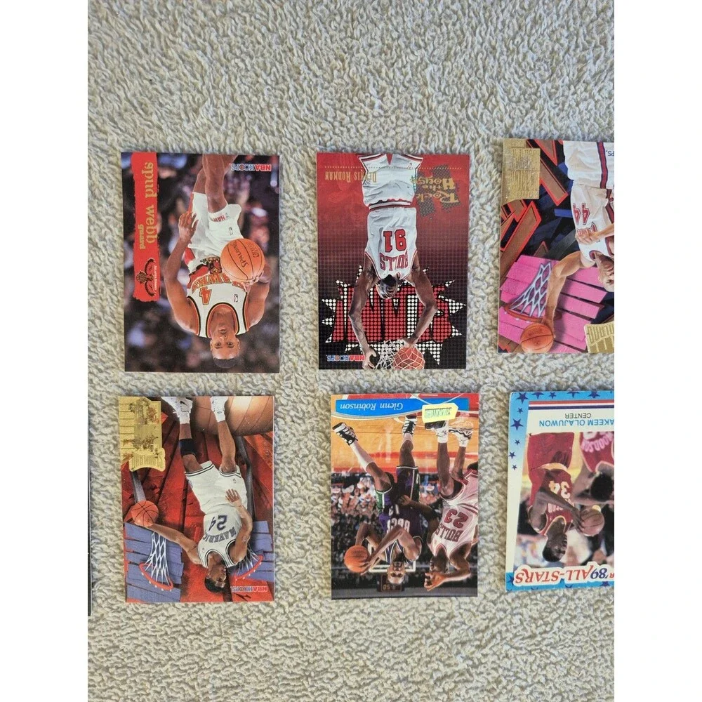 1990s NBA Basketball Card Lot Allen Iverson Rodman Kukoc Bulls Hoops Bowmans...